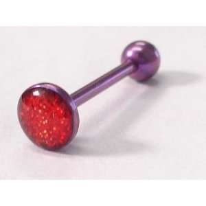  Red Glitter Titanium Tongue Ring: Everything Else