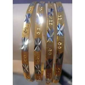  LOT 4 pieces Gold Plated/Fill Sari Bracelets Bangles 2.12/M 
