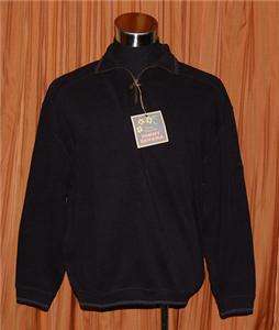 Tommy Bahama RELAX BLACK PULLOVER ARUBA ZIP 100% COTTON SWEATER MENS 