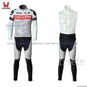  2010 cervelo long sleeve cycling jerseys and bib pants set 