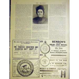  Advert Bensons Players Negretti Mrs Kruger Print 1901 