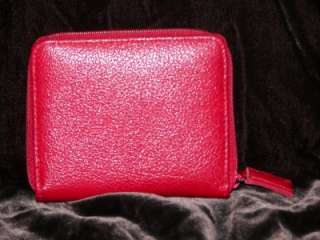NWOT: $98.FALCHI Studio Designs Red Leather Zip wallet  