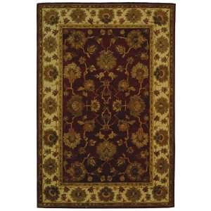  Bergama Collection Red and Gold Floral Hand Tufted Wool 