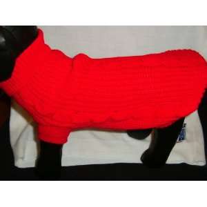  DOG CABLE KNIT SWEATERS/RED Size: Large: Kitchen & Dining