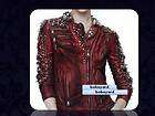 new women leather jacket red balmain star metal studs b