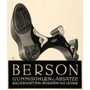  1931 Willrab Lithograph Berson Gummisohlen Rubber Soles 