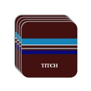 Personal Name Gift   TITCH Set of 4 Mini Mousepad Coasters (blue 