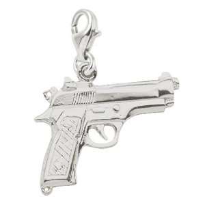  Rembrandt Charms Pistol Charm with Lobster Clasp, Sterling 