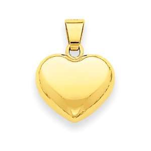  14k Gold Puffed Heart Charm Jewelry