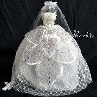 Princess Wedding Gown for Barbie Dolls, Ivory#I01  