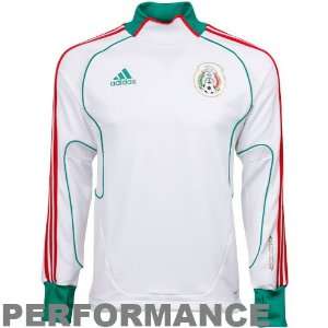 Adidas Mexico Training Top White Long Sleeve Soccer Football Jersey 