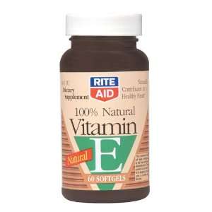  Rite Aid Natural Vitamin E, 400 IU, Softgels 60 ea Health 