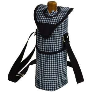  Picnic at Ascot Houndstooth Pattern Single Bottle Carrier 