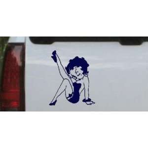 Navy 7.1in X 6in    Betty Boop Leg Kicked Up Cartoons Car Window Wall 