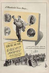 Gallant Journey 1946 Vintage Movie Ad/Poster Glenn Ford, Janet Blair 