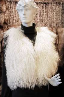 636 Tibetan lamb fur vest in white   fur waistcoat  