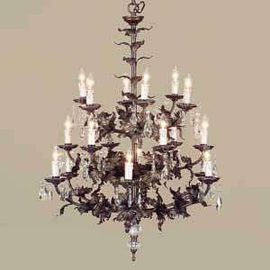  Three Tier Gold Chandelier with Prisms