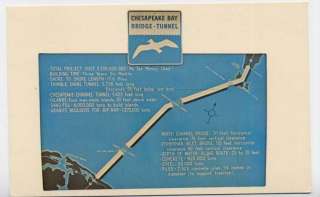   VA   NORFOLK VA Chesapeake Bay Bridge Tunnel MAP postcard  