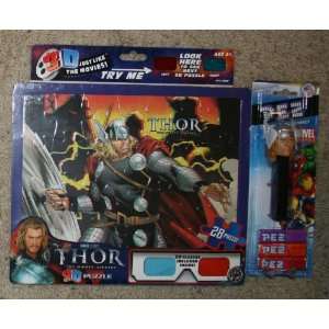  Thor The Mighty Avenger 3D Puzzle W/Thor Pez Dispenser 