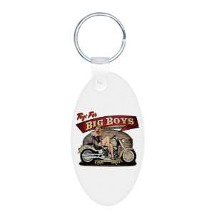   Oval Keychain Toys for Big Boys Lady on Motorcycle: Everything Else
