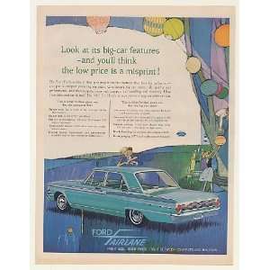  1962 Ford Fairlane 500 Big Car Features Low Price Print Ad 