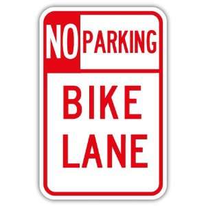  No parking bike lane sign car bumper sticker decal 4 x 6 