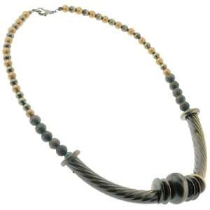  Metal Plate Fashion Jewelry Necklace with Thick Bead Rope Chain 