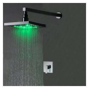  Chrome Wall in LED Rainfall Shower Faucet: Home 