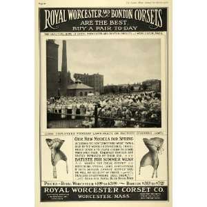   Corsets Factory Building Workers Party Underwear   Original Print Ad