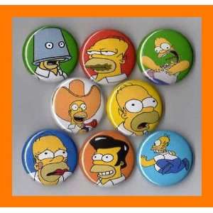  The Simpsons Homer Simpson Set of 8   1 Inch Magnets