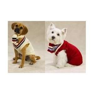   Dog Sweater Set RED   X LARGE   Cable Knit Varsity Dog Sweater Set