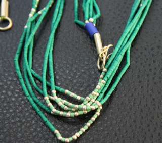 AFGHAN TRADITIONAL 6 ROW MALACHITE STONE LOVE NECKLACE  