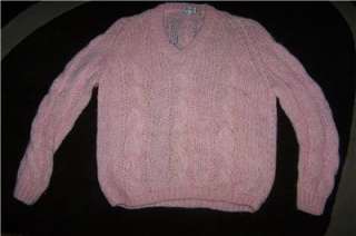   wool/mohair sweater pink pullover hand made Benatti Italy S/M  
