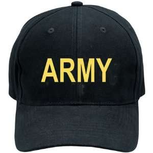  Rothco Black Army Low Profile Cap: Sports & Outdoors