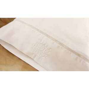   White Standard Pillowcase with Open Embroidery Accent: Home & Kitchen