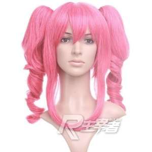 Pink Anime Cosplay Costume Wig w/ Curly Pigtails: Toys 