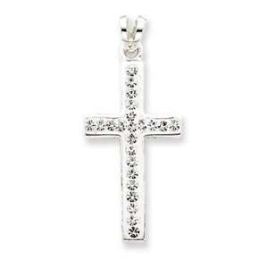  Sterling Silver Swarovski Crystal Cross Pendant Jewelry