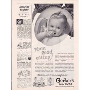  Gerbers Baby Food 1952 Original Vintage Advertisement 