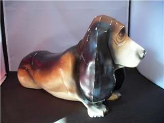 Vintage Basset Hound Collectible Bank With Coin Cover  