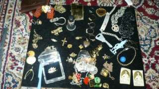 Huge lot VTG unsearched costume jewelry lot & more vintage items 