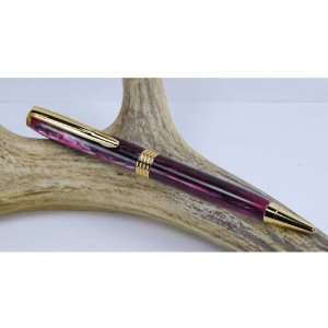   Magenta Bliss Acrylic Roadster Pen With a Gold Finish