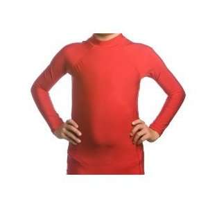  Kids SPF 50+ Red Long Sleeve Rash Guard: Sports 