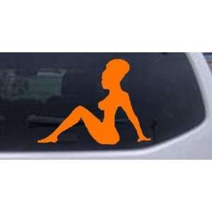 Orange 18in X 13.7in    African Mud Flap Girl Funny Car Window Wall 
