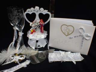 Roger Rabbit Wedding Cake Topper Glasses Knife LOT  