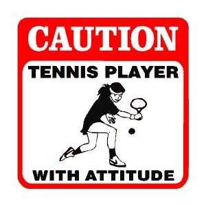  CAUTION TENNIS PLAYER female game new sign
