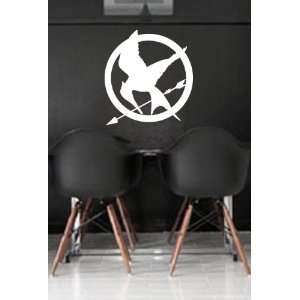 Hunger Games Mocking Jay Wall Art Sticker Decal Peel and Stick. White