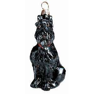  Blown Glass Black Schnauzer Ornament
