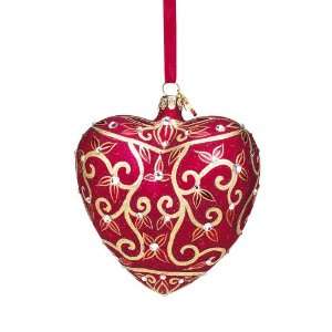  Reed & Barton Filigree Heart Blown Glass Ornament