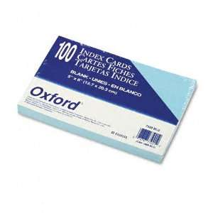  Oxford® Unruled Index Cards, 5 x 8, Blue, 100 per Pack 
