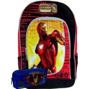    Powerful Iron Man Backpack Free Blue Pencil Case: Toys & Games